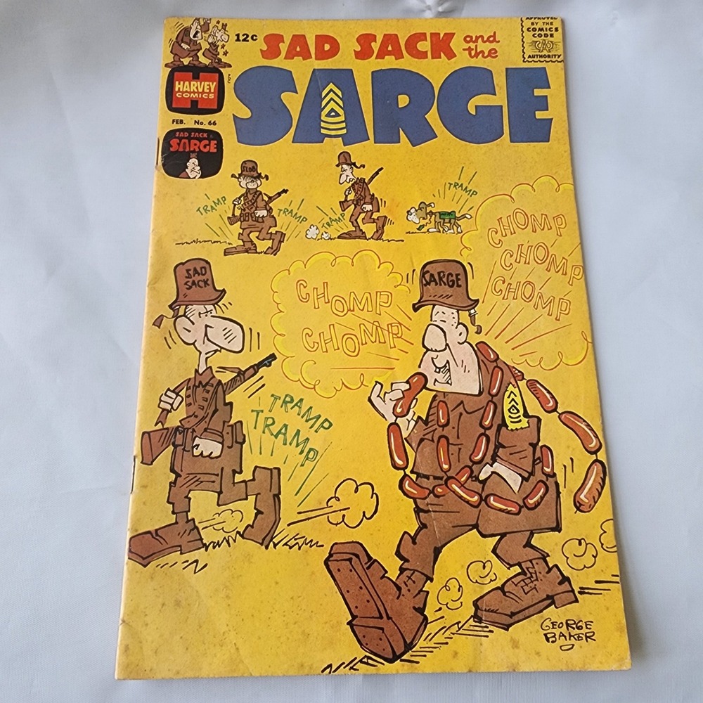Sad Sack and the Sarge Comic Book Harvey Comics February No. 66 Vintage 12c FN‎